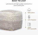 Anji Mountain 20"x20"x20" Handmade & Handcrafted Ottoman Pouf Comfortable Pouf Ottoman Foot Rest & Home Décor Accent for Living Room, Bedroom, Nursery, Kids Room, Patio by CozyNest Decor