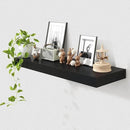 Deep Floating Shelves for Wall | 36 Inch Wide x 12 Inch Deep Black Floating Shelves | 36W x 12D Rustic Wood Wide Wall Shelves | Bookshelf Laundry Shelf TV Shelf by CozyNest Decor