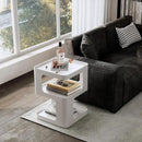 Modern Side Table,White end Table,Unique nightstand,Bedside Table,Metal 3-Tier Night Stand with Storage,Accent Side Table for Couch,Bedroom,Living Room.No Assembly Required. by CozyNest Decor