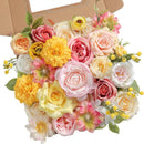 Artificial Flower Assortment for DIY Centerpiece Arrangement Wedding Hand Bouquet Flower Bouquet Centerpiece Arrangement Party Baby Shower Home Decoration (Pink Yellow) by GreenHaven Gardens