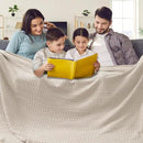 PHF 100% Cotton Waffle Blanket Oversized King 120"x120", Lightweight Breathable Extra Large 10'x10' Summer Blankets for Bed, Giant Big Luxury Aesthetic Woven Bedding for Home Decor, Oatmeal by CozyNest Decor