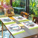 Spring Placemats Set of 6 Easter Plastic Table Mats Tulip Place Mats Washable Vinyl Flower Vase Spring Table Decoration for Indoor Outdoor Party Kitchen Dining