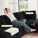 HOOOWOOO Modular Sectional Sofa,5 Pieces Sectional Couches for Living Room,131X66 L Shaped Cloud Couch Set(Black Velvet Corduroy) by CozyNest Decor