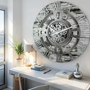 The Gears Clock 24'' Inch Real Moving Gear Wall Clock England Line (Grey & White, 24 inches (60 cm)) by CozyNest Decor