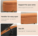 Furniliving 46” Storage Benches, End of Bed Bench with Button-Tufted Large Upholstered Storage Ottoman Teddy Window Bench with Storage Shoe Cabinet Bench, for Bedroom, Entryway, Closet, Orange by CozyNest Decor
