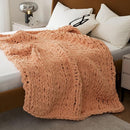 WESHIONGOO Chunky Knit Blanket Throw Knitted Throw Blankets for Couch Bed Fluffy Soft Blanket with Jumbo Chenille Yarn Thick 100% Handmade(Peach Fuzz, 50"×60") by CozyNest Decor