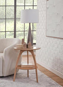 Martin Svensson Home LAX 20" Round End/Side Table with Storage, Light Oak by CozyNest Decor