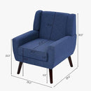 UIXE Accent Chairs Set of 2, Fabric Upholstered Armchair for Living Room, Comfy Arm Chair Single Sofa Bedroom Side Reading Seat - Flax Blue by CozyNest Decor