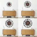 Maxstar Round Wall Clock for Living Room Decor Battery Operated Non Ticking Black Metal Wood Clocks for Home Living Room Garden Office Kitchen Decoration -16 inch by CozyNest Decor