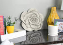 NAT & Jules Rose Flower Shaped Dimensional Indoor Outdoor 12 inch Cast Resin Decorative Garden Stepping Stone, Patio, Walkway Sculpture Yard Art, White by CozyNest Decor