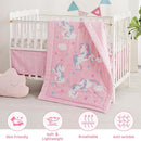 Viviland 3 Pieces Baby Bedding Set for Boy Girls, Baby Bedding Set for Newborn, Infant & Toddler - Unicorn by TinyTreasures Baby Boutique