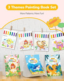 TECJOE 3 Pack Paint With Water Coloring Books for Toddlers, Watercolor Paint Set with 6 Brushes, Painting Activity for Kids Ages 4 5 6 7 8, Christmas Gift arts & Crafts Toy, Princess, Dinosaur & Sea by TinyTreasures Baby Boutique