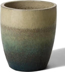 Emissary Home and Garden Bullet 11.5 in. Bayside Green Ceramic Round Planter (11.5 in. L x 11.5 in. W x 14 in. H) with Drainage Hole by CozyNest Decor