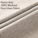 MIULEE Linen Blackout Curtains and Drapes 100% Room Darkening Thermal Insulated Grommet Window Panels with Coating 2 PCs W 42 x L 84 inches Khaki by TinyTreasures Baby Boutique