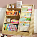 Kids Bookshelf, 4-Tier Kids Wooden Bookshelf with Toy Storage Montessori Toy Shelf, 32”L x 16”D x 32”H Nursery Bookshelves Childrens Bookcase Baby Toddler Book Shelf for Kids Rooms Clearance by CozyNest Decor