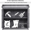 Merax Outdoor 39" Potting Bench Table, Rustic Garden Wood Workstation, Storage Cabinet with 2-Tier Shelves and Side Hook, Grey by GreenHaven Gardens
