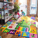 Kids Rugs for Playroom Washable, Educational and Fun Learning Rugs with ABC Alphabet Animals Shapes, Baby Toddler Children's Play Mat for Bedroom Classroom Nursery, 3x5 Feet by CozyNest Decor