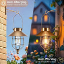 pearlstar 2 Pack Solar Lantern Outdoor Hanging Light Waterproof Metal Solar Lamp for Yard Garden Pathway Patio Porch Decor(Copper) by CozyNest Decor