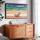 ElephantStock Baseball In Stadium Wall Art - Horizontal Framed Canvas - 1-Piece Living Room Wall Decor - Car Photography Canvas Print - Brown and Beige Decor for Wall - 43" X 29" by CozyNest Decor