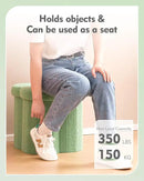 B FSOBEIIALEO Storage Ottoman Cube, Flowers Shaped Ottomans with Storage Foot Stool Footrest, Boucle Ottoman Seat for Dorm Room, Faux Teddy Fur, Green 15"x15"x15" by CozyNest Decor