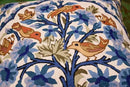 Blue Tree of Life Pillow Cover Blues Birds Floral Decorative Pillowcase Flower Outdoor Suzani Cushion Needlepoint Hand Embroidered Wool Size - 18x18 by CozyNest Decor