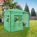 EAGLE PEAK 8x6 Portable Walk-in Greenhouse, Pop-up Indoor Outdoor Garden Green House, Zippered Door and Window, PE Cover, Green by GreenHaven Gardens