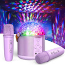 Karaoke Machine with Disco LED Lights for Adults Kids, Portable Bluetooth Speaker with 2 Wireless Microphone, Gifts Toys for 3-12+ Kids Birthday Family Home Party by TinyTreasures Baby Boutique