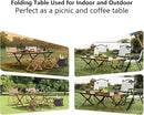 Folding Camping Table, 48Inch Lightweight Roll-Up Table Aluminum Low Portable Picnic Table with Carrying Bag for Outdoor, Beach, Picnic, Backyards, BBQ and Party Walnut Color by GreenHaven Gardens