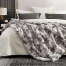 Cozy Bliss Faux Fur Throw Blanket for Couch, Fuzzy Soft Plush Thick Bubble Blanket for Sofa Bedroom Living Room, 50 * 60 Inches Tie-dye Taupe by CozyNest Decor