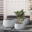 Kante 19.6",15.7",11.8" Dia Round Concrete Planters Set of 3, Cement Plant Pots with Drainage Hole and Rubber Plug for Outdoor Indoor Garden Home, Modern Curvaceous Design, Gray by GreenHaven Gardens