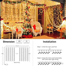 JMEXSUSS 600 LED Christmas Curtain Lights Outdoor, 9.5x19.6ft Christmas String Light Plug in with Remote, 8 Modes Wall Hanging Lights for Bedroom Party Backdrop Wedding Xmas Decor, Warm White by CozyNest Decor