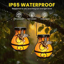 Solar Lights Outdoor Decorative, Hummingbird Flickering Flame Lantern Waterproof, Garden Decor Hanging Lights for Outside Patio Pathway Yard, Christmas Birthday Gifts, 2 Pack