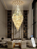 Flashing God D59''X H120'' Large Chandelier for High Ceiling, Modern Crystal Chandeliers Lighting Fixture Raindrop Chandelier for Entryway Staircase Foyer Living Room by CozyNest Decor