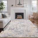 8x10 Grey Area Washable Rugs for Living Room, Abstract Modern Non Slip Bedroom Rugs, Neutral Large Low Pile Carpet Stain Resistant for Dining Room, Kids Playroom, Office by TinyTreasures Baby Boutique