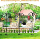 FEED GARDEN [Upgrade Version 76 Inch Four Shepherd Hooks for Outdoor,Bird Feeder Pole with 5 Prong Base, Adjustable Shepard Hooks for Hanging Plant, Solar Lanterns, Wind Chimes, 2 Pack by GreenHaven Gardens