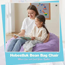 Hobestluk 4.5FT Bean Bag Chair Giant Bean Bag Chair with Filler Included Adult Bean Bag Chairs with Removable Cover for Bedroom Living Room - (Jumbo, Purple) by CozyNest Decor