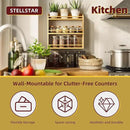 Spice Rack Wall Mounted, Spice Organizer for Counter, Bamboo Spice Storage Holder for Kitchen Cabinet, Pantry (Spice Jars Not Included, Natural) by CozyNest Decor