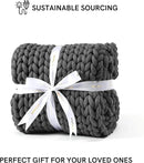 YnM Chunky Throw Blanket, Medium-Weight, Hand Knitted, Skin Friendly, Ventilated and Breathable, Machine Washable, Home Décor Piece for Couch, Sofa and Bed (Charcoal Grey, 40x50 Inch) by CozyNest Decor