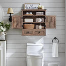Bathroom Wall Cabinet, Farmhouse 24" Wide Medicine Cabinet with Drawer, Adjustable Shelf, Double Barn Doors, Storage Cabinets for Bathroom, Kitchen, Living Room, Rustic Brown by CozyNest Decor