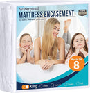 Utopia Bedding Zippered Mattress Encasement King Size (Pack of 8), 100% Waterproof, Dust Mite and Bed Bug Proof Mattress Protector, Absorbent 6-Sided Mattress Cover by TinyTreasures Baby Boutique