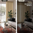 Joydeco White Blackout Curtains 96 Inches Long for Bedroom, Curtains 96 Inch Length 2 Panels Set, Room Darkening Curtains & Drapes for Living Room Window (W52 x L96 Inch, Beige) by TinyTreasures Baby Boutique