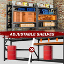 5000LBS Metal Steel Storage Shelves - 71.3" W Black 4 Tier Heavy Duty Rack Commercial Industrial Shelving with Adjustable Shelf for Basement Garage Warehouse - 71.3" W x 24" D x 70" H by GreenHaven Gardens