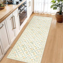 Runner Rug for Entryway: 2x10 Kitchen Rugs Non Slip Washable Ultra-Thin Soft Floral Carpet Indoor Floor Stain Resistant Carpets for Hallway Bedroom Kitchen Laundry Bathroom Dorm Beige/Multi by TinyTreasures Baby Boutique