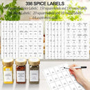 AISIPRIN Glass Spice Jars with 398 Labels, 24 pcs 4oz Spice Containers with Bamboo Lids, Square Spice Bottles With Shaker Lids,Spice Organization for Cabinet,Drawer,Rack,Seasoning Organizer by CozyNest Decor