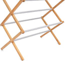 BirdRock Home Wooden Clothes Drying Rack | 3-Tier Foldable Bamboo Laundry Stand | Water-Resistant, Fully Assembled, Collapsible Indoor/Outdoor Dryer for Hanging Clothes | Grey by CozyNest Decor