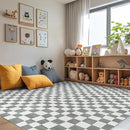 jinchan 8x10 Checkered Area Rugs for Kids Room - Machine Washable Soft Rug Modern Geometric Lattice Non-Slip Carpet for Nursery Playroom Classroom Living Room Bedroom Dining Room Home Office Grey by CozyNest Decor