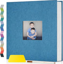 popotop Photo Album Self Adhesive with Picture Display Window,40 Pages DIY Scrapbooking Supplies Kit for 4x6 10x12 Picture,Linen Cover Memory Book for Baby Wedding, with Scraper and Metallic Pen by TinyTreasures Baby Boutique