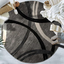 Rugshop Modern Wavy Circles Design 6' 6" (6' 6" Diameter) Gray by TinyTreasures Baby Boutique