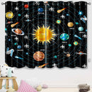Solar System Curtain Panels - 2Pcs 82" x 63" 95% Blackout Outer Space Curtains for Boys Bedroom Grommet Room Darkening Galaxy Planets Themed Curtains for Living Room by TinyTreasures Baby Boutique