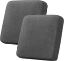 H.VERSAILTEX Velvet Stretch Couch Cushion Cover Plush Cushion Slipcover for Chair Loveseat Sofa Cushion Furniture Protector Seat Cushion Sofa Cover (2 Piece Large Sofa Cushion Covers, Grey Striped) by CozyNest Decor